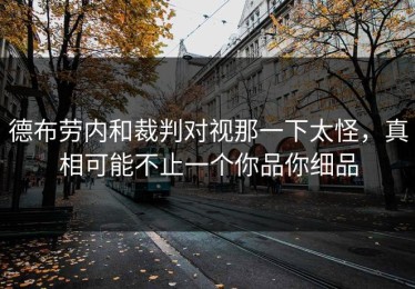 德布劳内和裁判对视那一下太怪，真相可能不止一个你品你细品