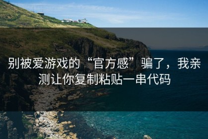 别被爱游戏的“官方感”骗了，我亲测让你复制粘贴一串代码