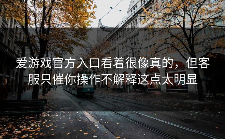 爱游戏官方入口看着很像真的，但客服只催你操作不解释这点太明显